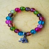 Turmalin šareni i privezak slonić, narukvica - dečja